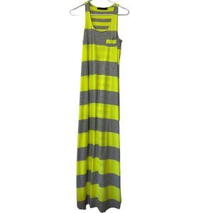 The Limited Neon Yellow and Gray Stripe Maxi Dress | Womens Size Medium M
